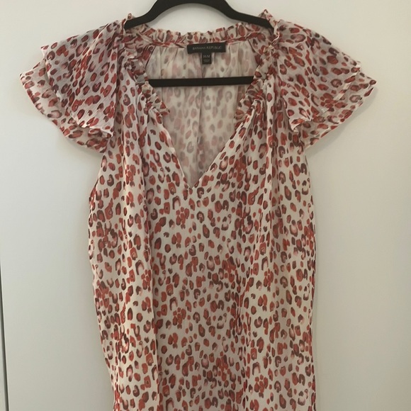 2/$40 BANANA REPUBLIC Red Animal Print Blouse - Picture 1 of 3
